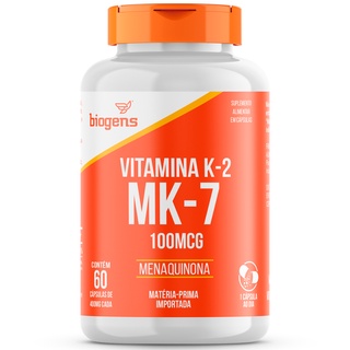 Vitamina K2 Mk-7, ( Mk7 ) 60 Cáps, 100 Mcg, Biogens
