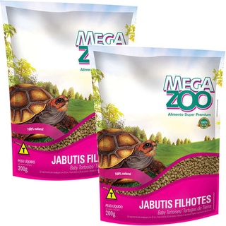 2 Ração Extrusada Super Premium Jabuti Filhote 200g -Megazoo em Oferta na Shopee