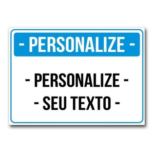 Placa Personalizada Seu Texto Promoção 30x20cm
