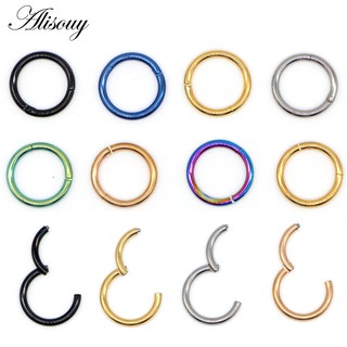 6-12mm 16G Clicker Segmento De Septo De Aço Inoxidável Anel De Orelha Nariz Labial