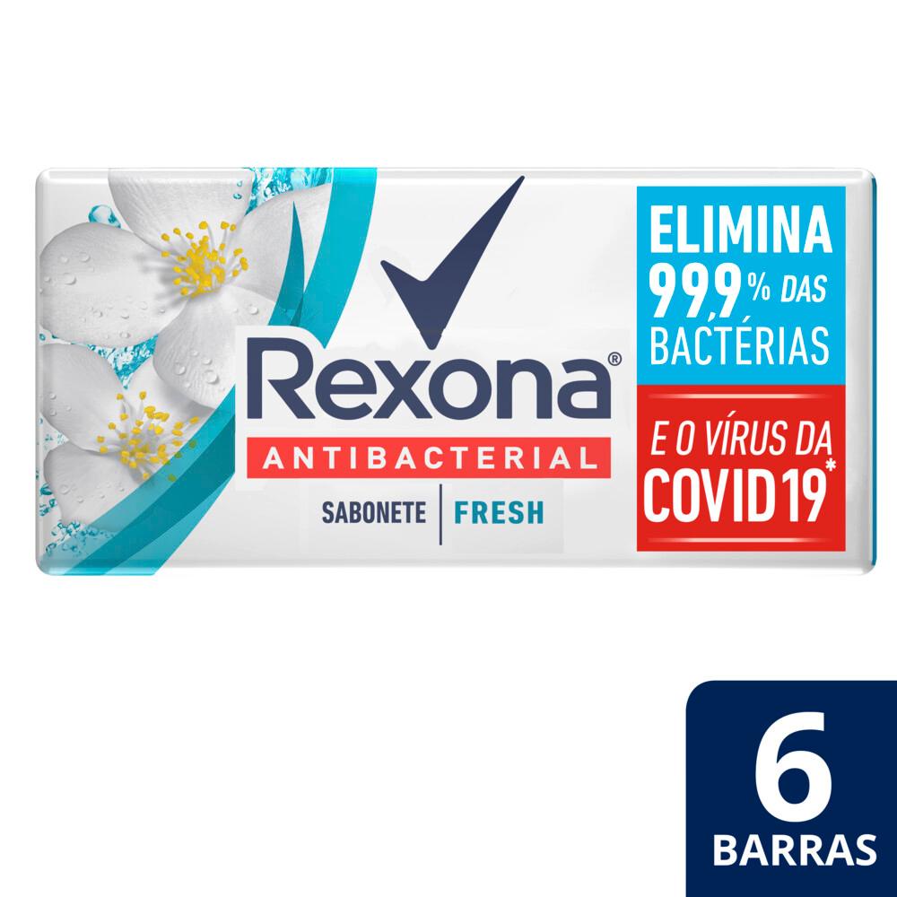 Pack 6 Sabonete em Barra Rexona Antibacterial Fresh 84g cada em Oferta na Shopee