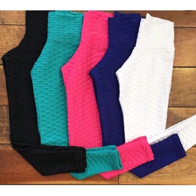 Legging brocada bolha disfarça celulites em Oferta na Shopee