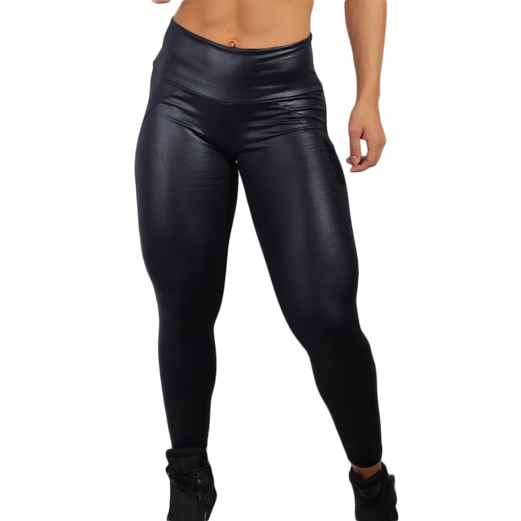 Calça Legging Montaria Cirrê Brilhante e Textura 3D Canelada Calça De Academia Feminina Grossa Suplex Premium Modeladora