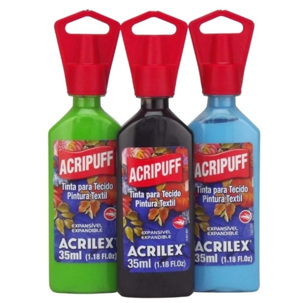 Tinta Tecido Acripuf 35ml - Tinta Expansível para Tecido - Acrilex em Oferta na Shopee
