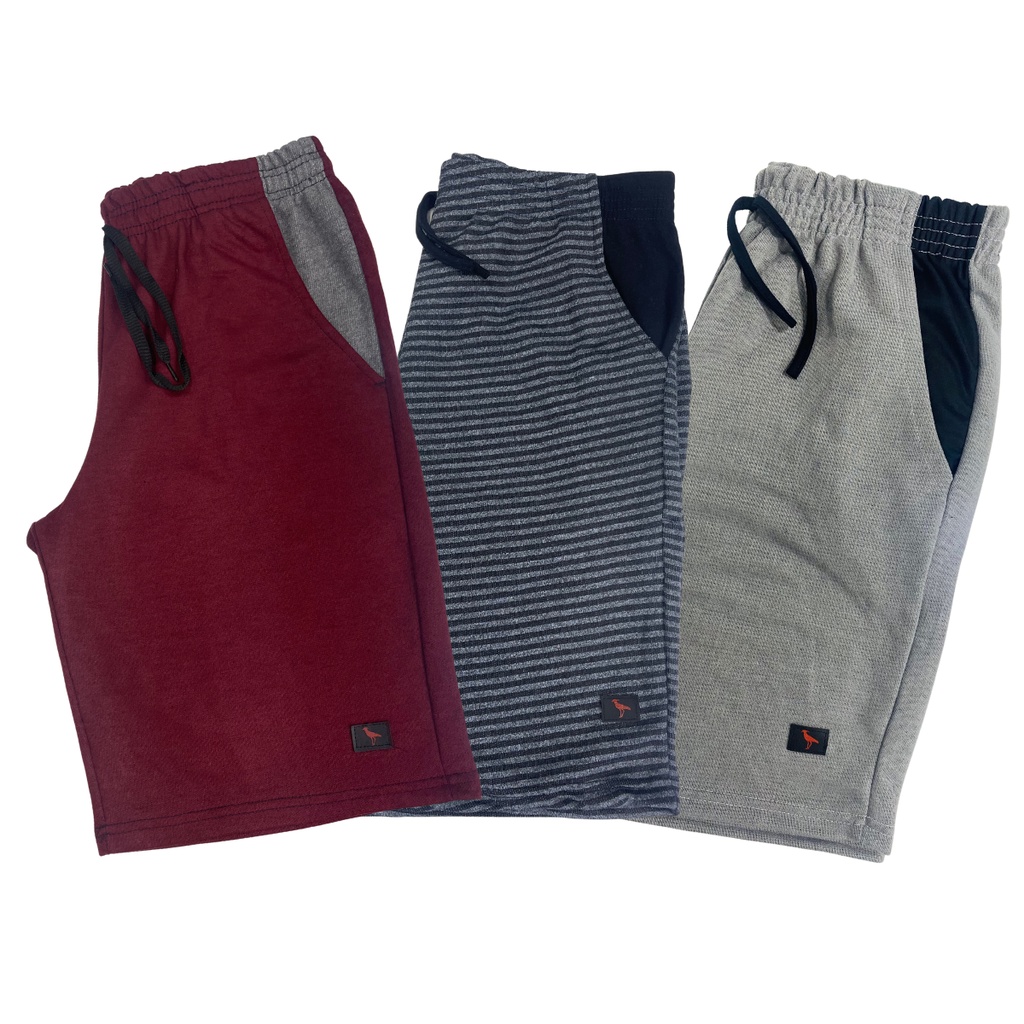 kit-3-bermudas-moletom-masculina-listrada-sortidas-desenho-academia