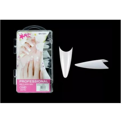 Caixa 100 Tips Vamp Unhas Nails Acrigel Natural Profissional 10075