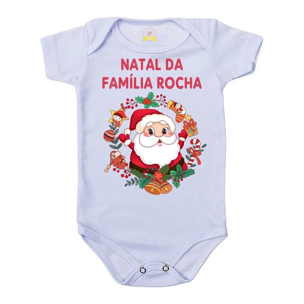 Body Bebê Meu Primeiro Natal - Personalizado Nome Da Familia | Shopee Brasil