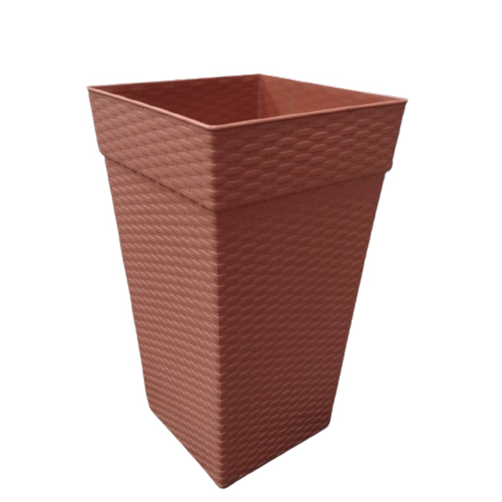 Vaso Ratan Coluna Interno E Externo 28l Planta Jardim Flor Real Artificial Rattan