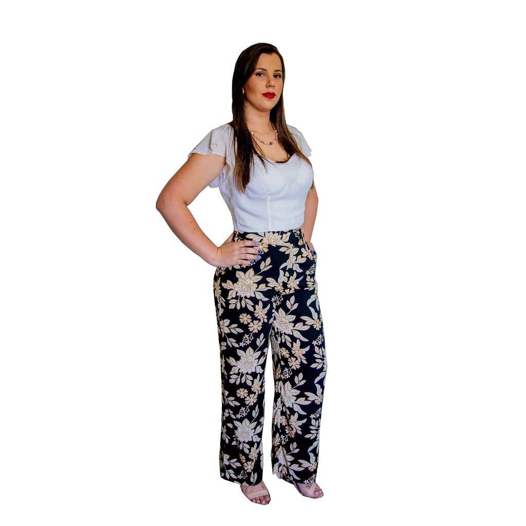 Conjunto Calça Pantalona e Cropped