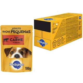 Caixa 18un Pedigree Sache Raças Pequenas Adulto Carne 100g em Oferta na Shopee