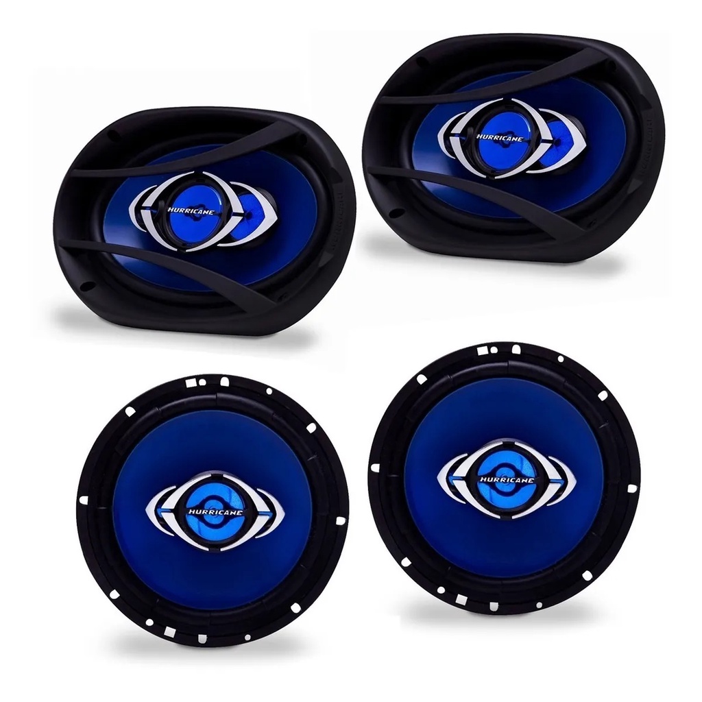 Kit Auto Falante Hurricane 6 + 6x9 Rms Prático - Automobiles