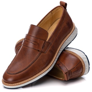 Sapato Casual Masculino Iate Slip On Loafer Elite Couro Premium