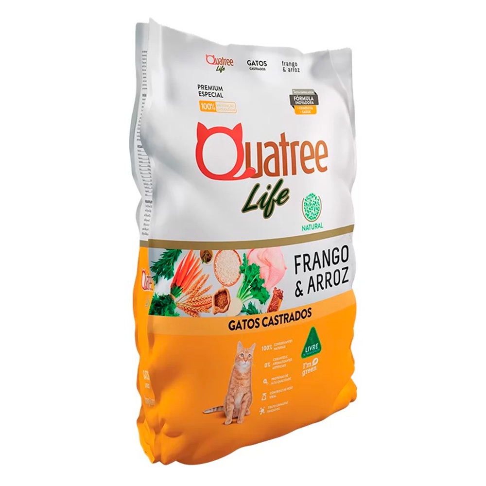 Ração Quatree Life Gatos Castrados Frango e Arroz - 10,1kg em Oferta na Shopee