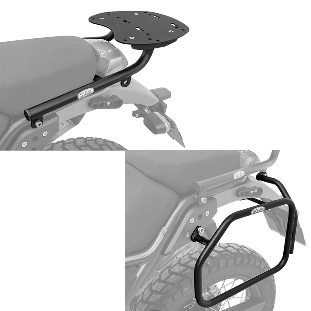 Kit Suporte Baú Superior + Alforge Lateral Himalayan Scram 411 - Scam