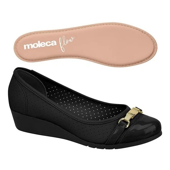 Sapato Sapatilha Moleca Anabela 3 Cm Linha Conforto 5156 Shopee Brasil