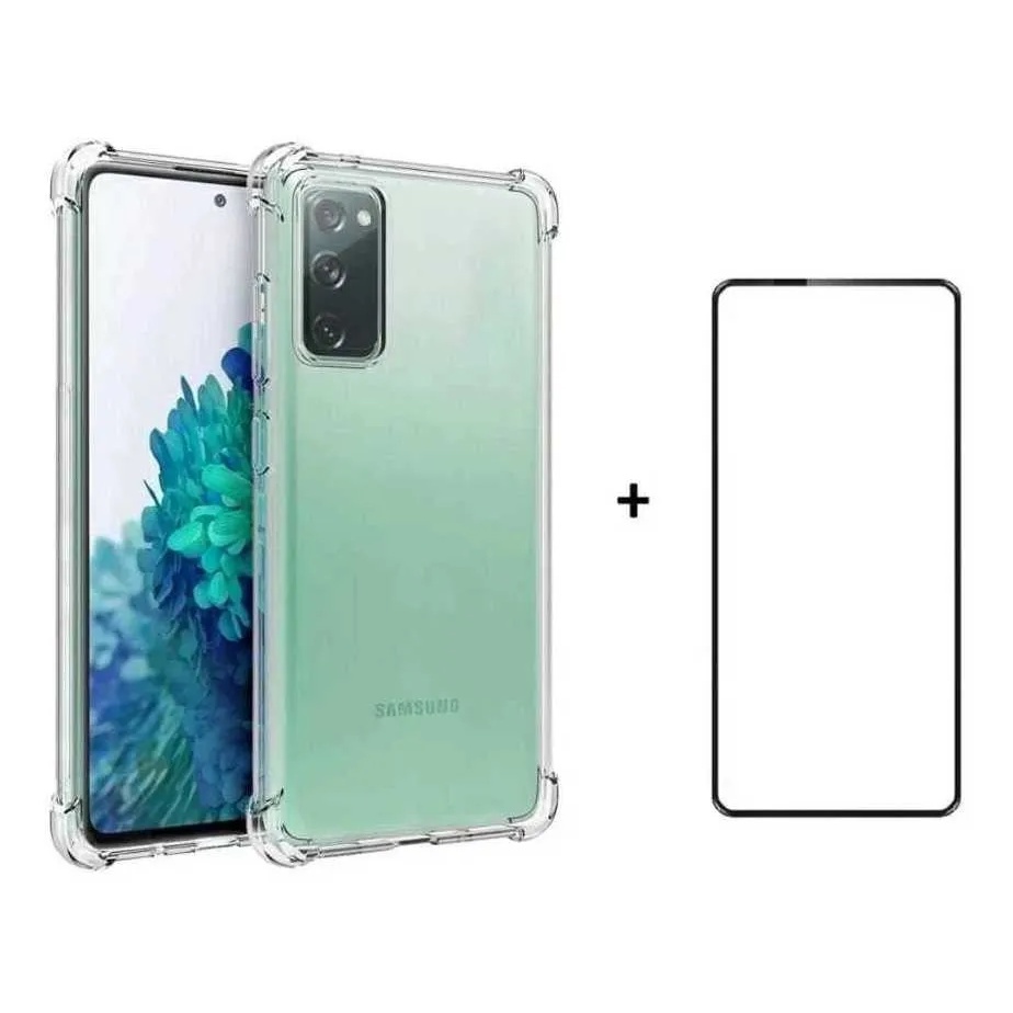 KIt Pelicula Vidro 3D Samsung S20 Fe + Capa Anti Shock Capinha