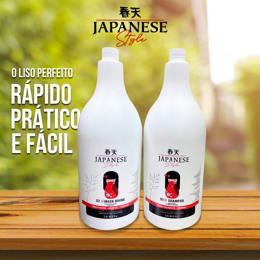 SEMI DEFINITIVA JAPONESA PROGRESSIVA SALAO BELEZA PROFISSIONAL KIT 2,5 LITROS