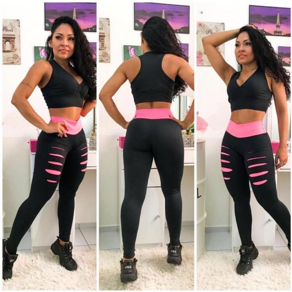 Conjunto Calça Leg legging Academia Treino em Oferta na Shopee