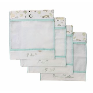 Saquinho Maternidade - 4 peças -100% algodão - promoção- Safári Verde