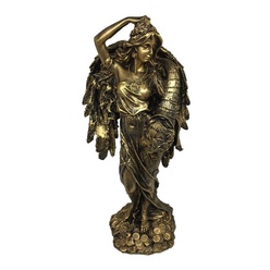 Deusa Da Fortuna Alada - Estátua Resina Deus Wicca (dourada)