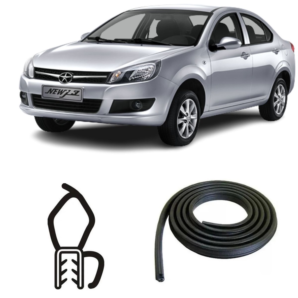 Borracha Do Porta Malas Preta Com Aba Jac J3 em Oferta na Shopee