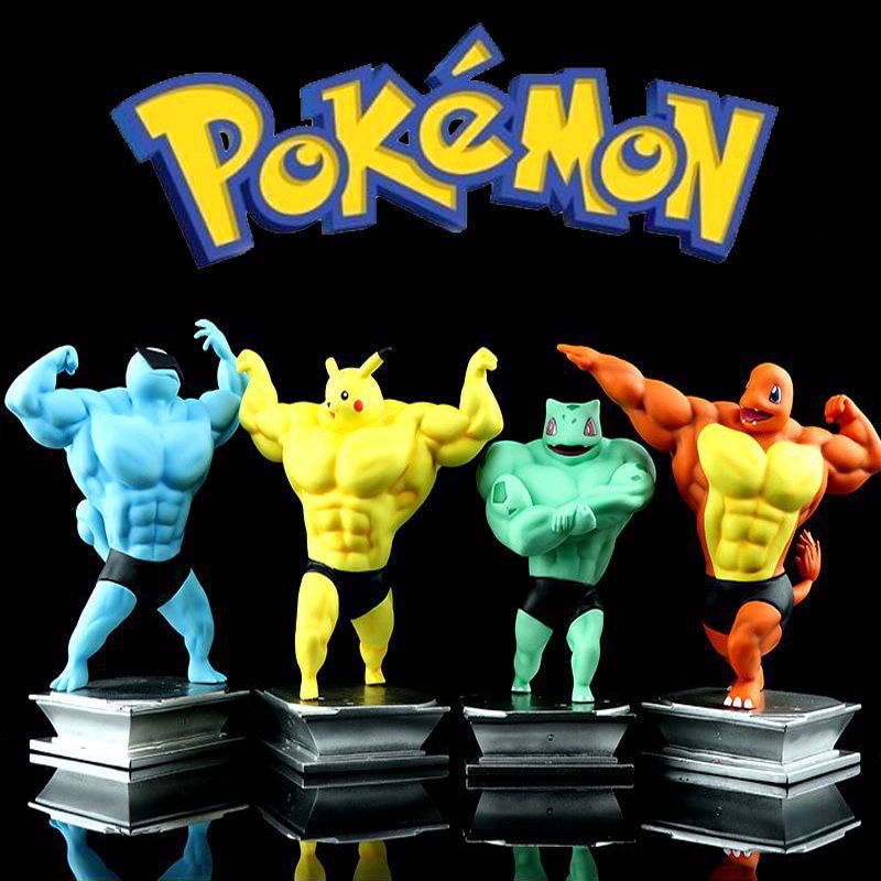Pokémon PVC Action Figures / Brinquedos Pokemon Musculoso / Boneco Pokémon / Muscle Man Show Pikachu Charmander