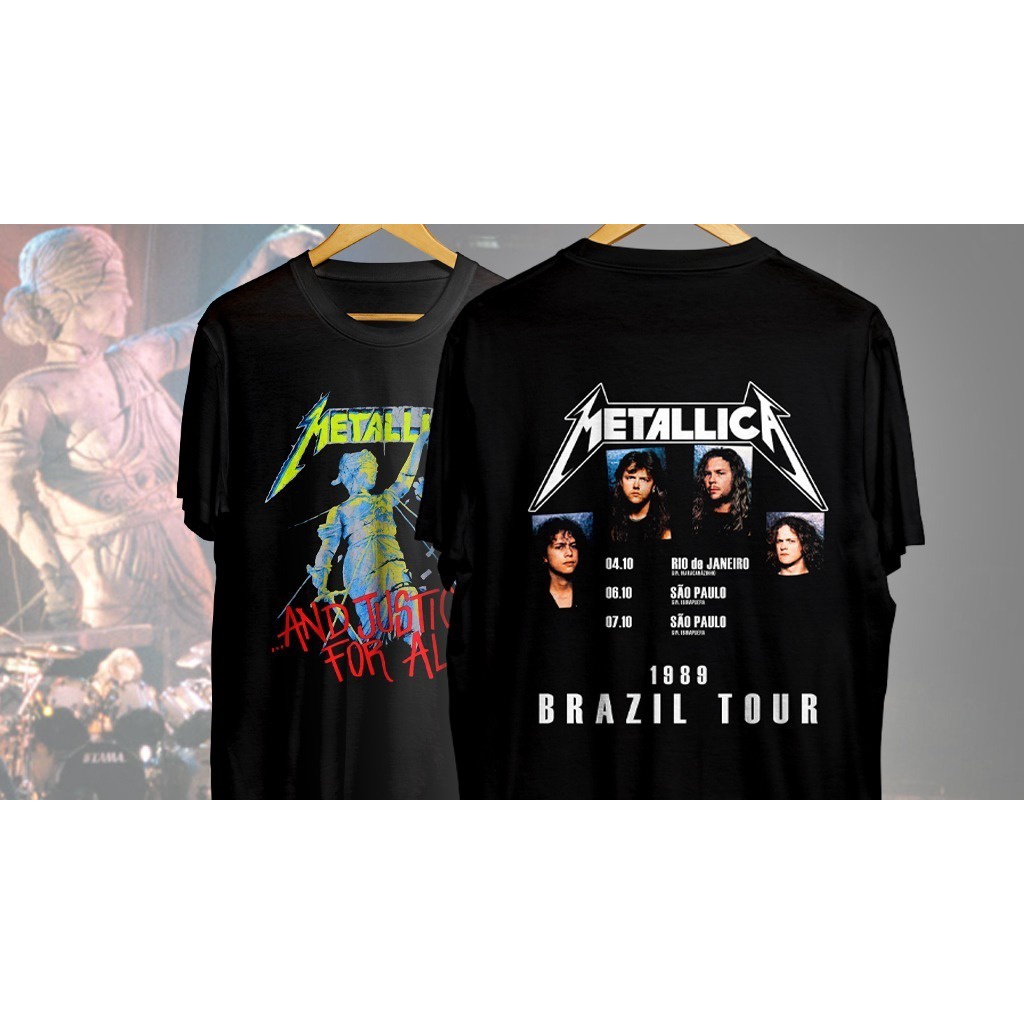 Camiseta metallica 1989 brasil and justice for all tour escorrega o pre o