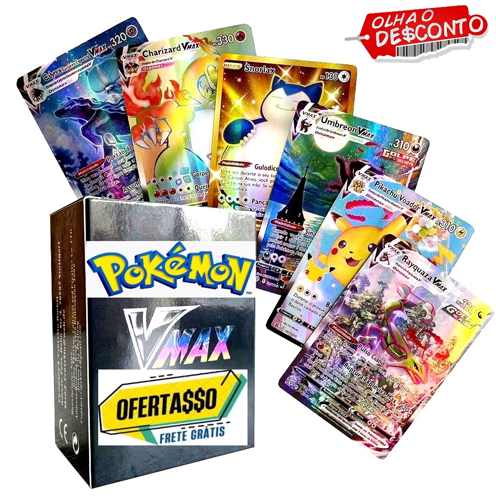 Kit Cartas Pokemon Vmax + V + Gx Lote c/ 30 Português - Escorrega o Preço
