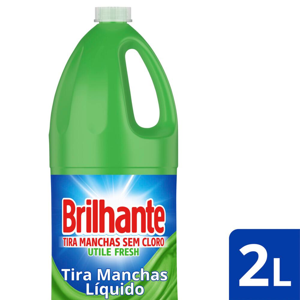 Tira-Manchas Líquido Brilhante Roupas Brancas e Coloridas Fresh sem Cloro Utile 2L em Oferta na Shopee