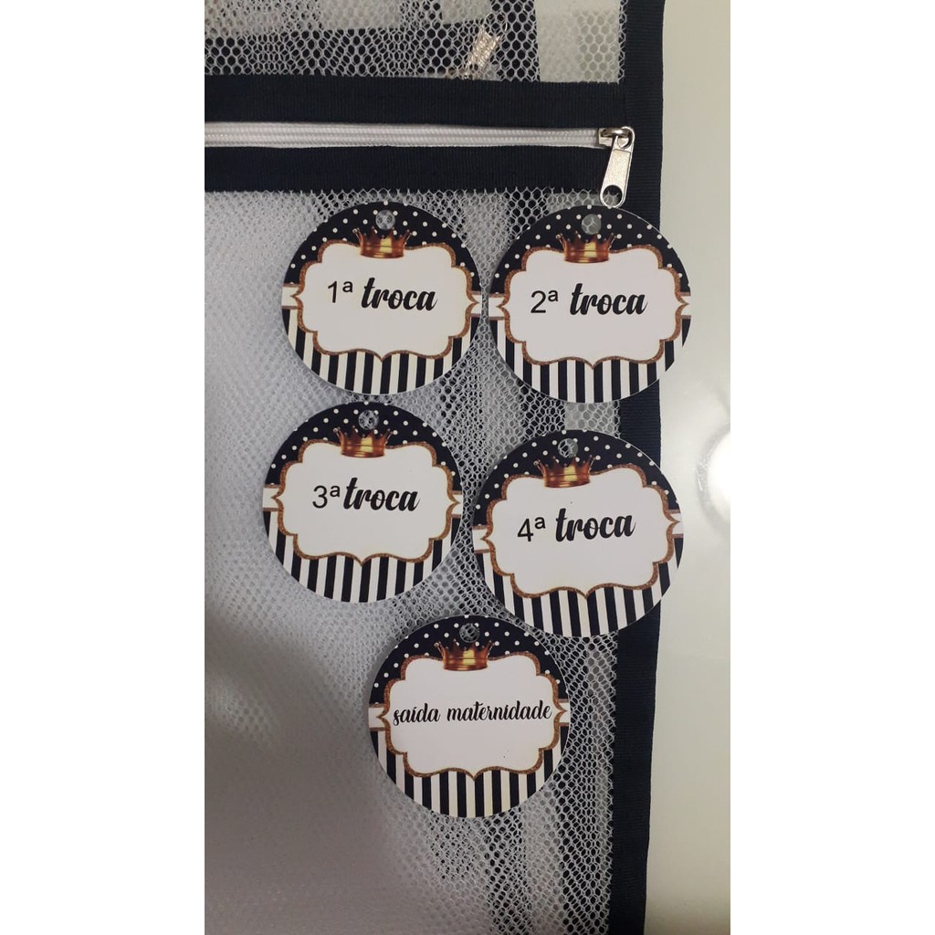 5 saquinho saída maternidade mala viagem tela filó tag