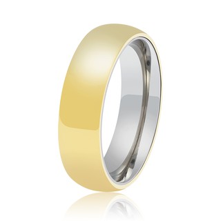 Aliança de Noivado Moeda Antiga 6MM Forro Aço Inox