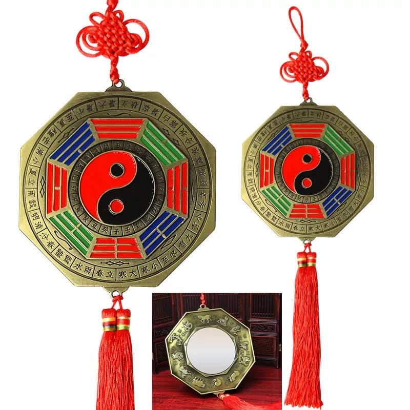 Bagua Yin Yang Com Espelho Patuá Amuletos Proteção Prosperidade e Sorte Decoração De Casa Carro P/M/G/GG em Oferta na Shopee