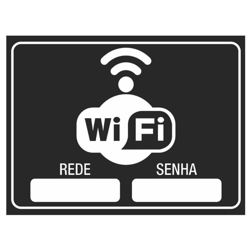 Placa Wi-Fi Rede Senha 30x20cm