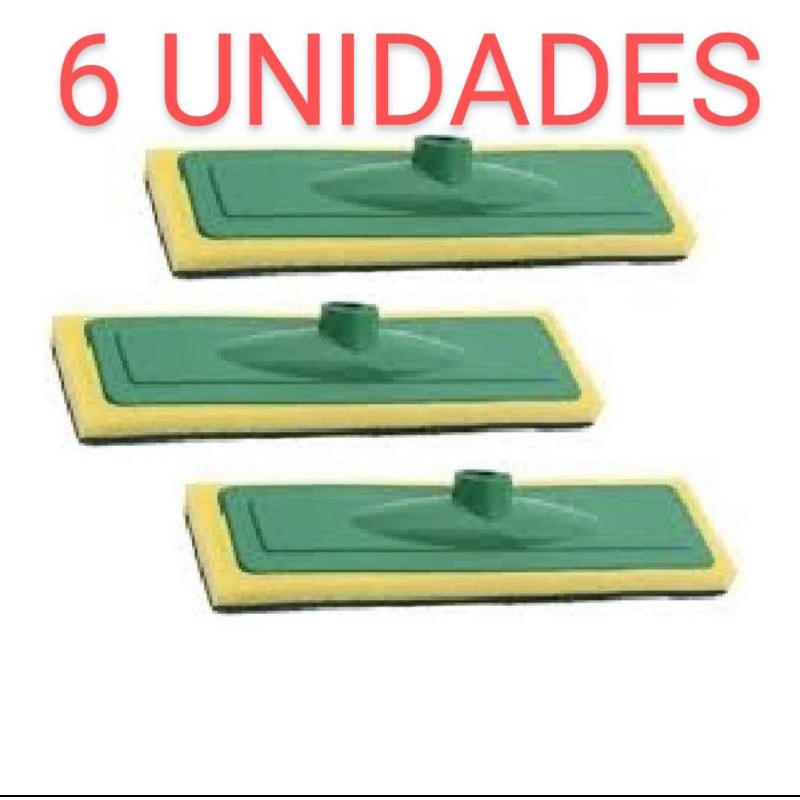 6 Rodos Esponja Lava Limpa Piso E Azulejo SEM CABO