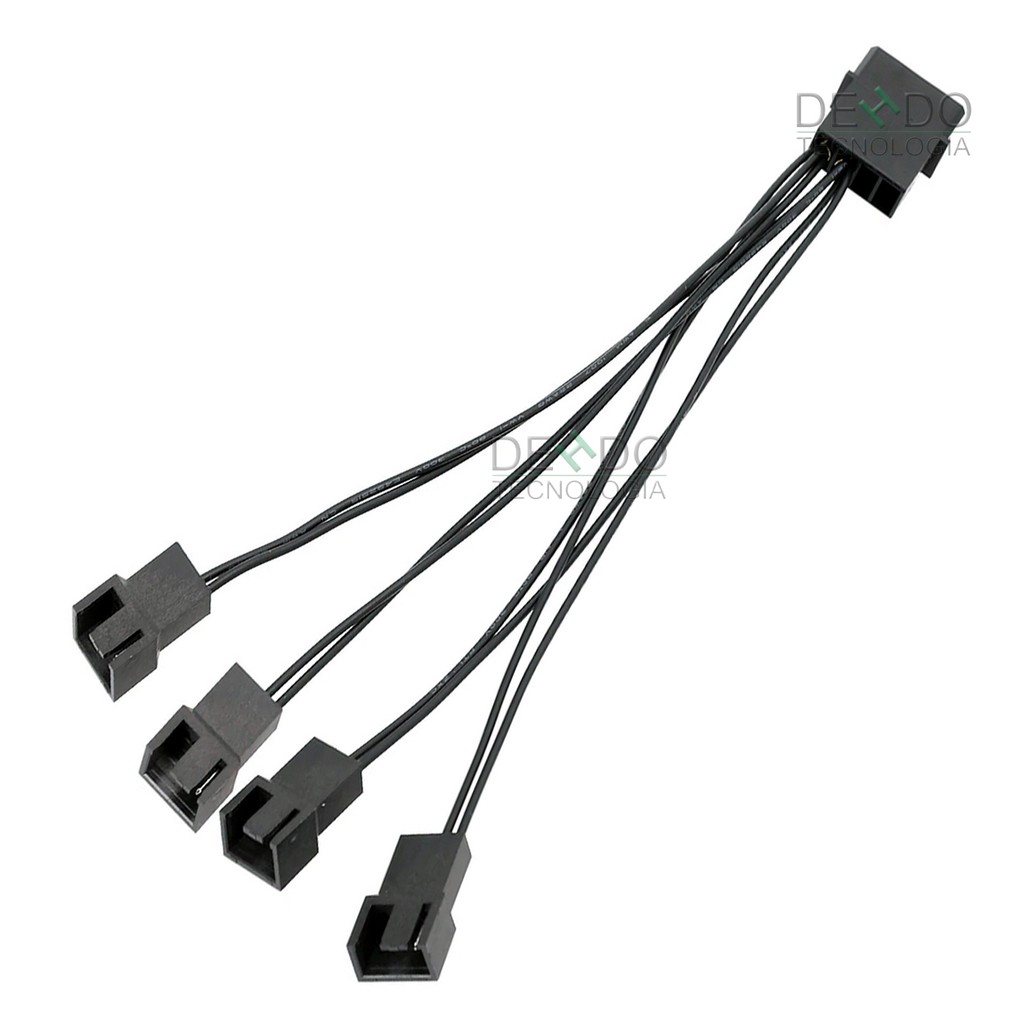 Cabo Adaptador Multi Fan P/ 4 Coolers 120mm 3 Pinos 12v
