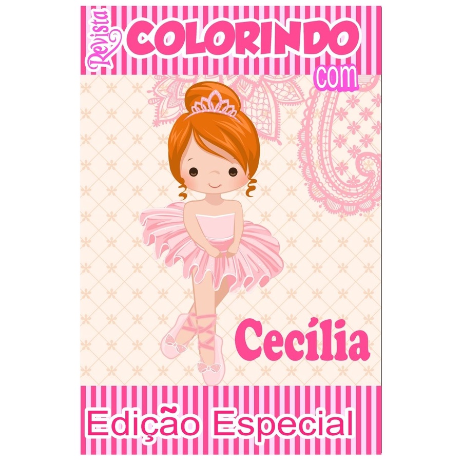 Livro De Colorir Personalizado / Revistinha de Colorir - Bailarina