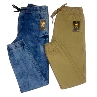 Kit 2 Calça Masculina Jeans Sarja Rasgado Jogger Com Punho Elastico