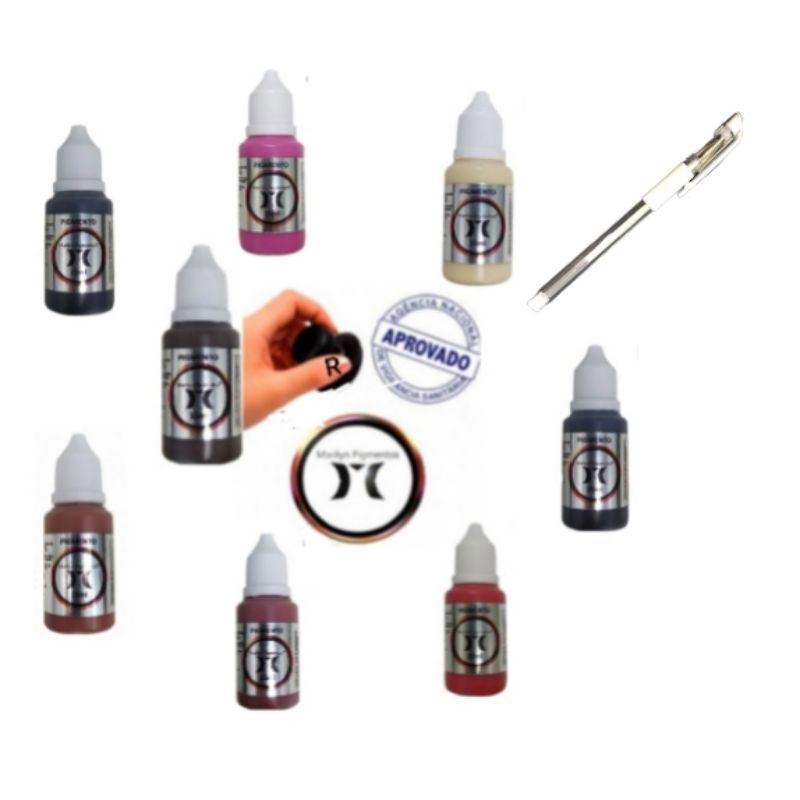 3 Pigmentos marilyn 15ml (Anvisa) + 1 caneta gel branca