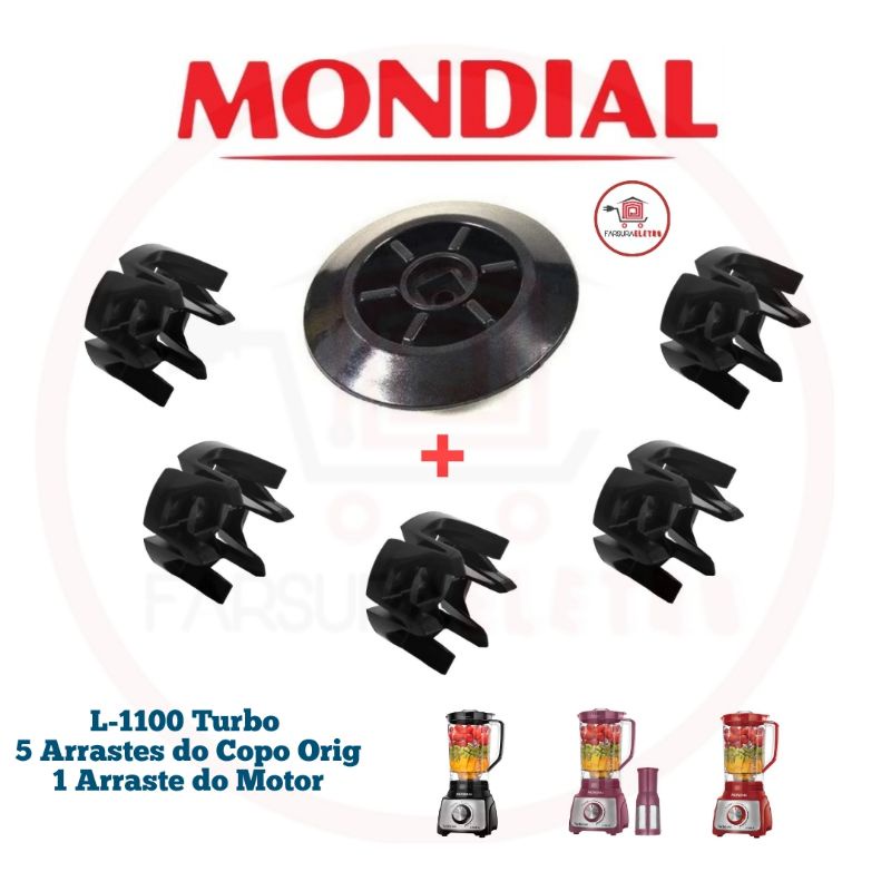 Arraste do Motor + 5 Acoplamento do Copo Liquidificador Mondial Turbo L1100
