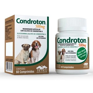 Condroton 500mg C/ 60 Comprimidos - Regenerador Articular P/ Cães em Oferta na Shopee