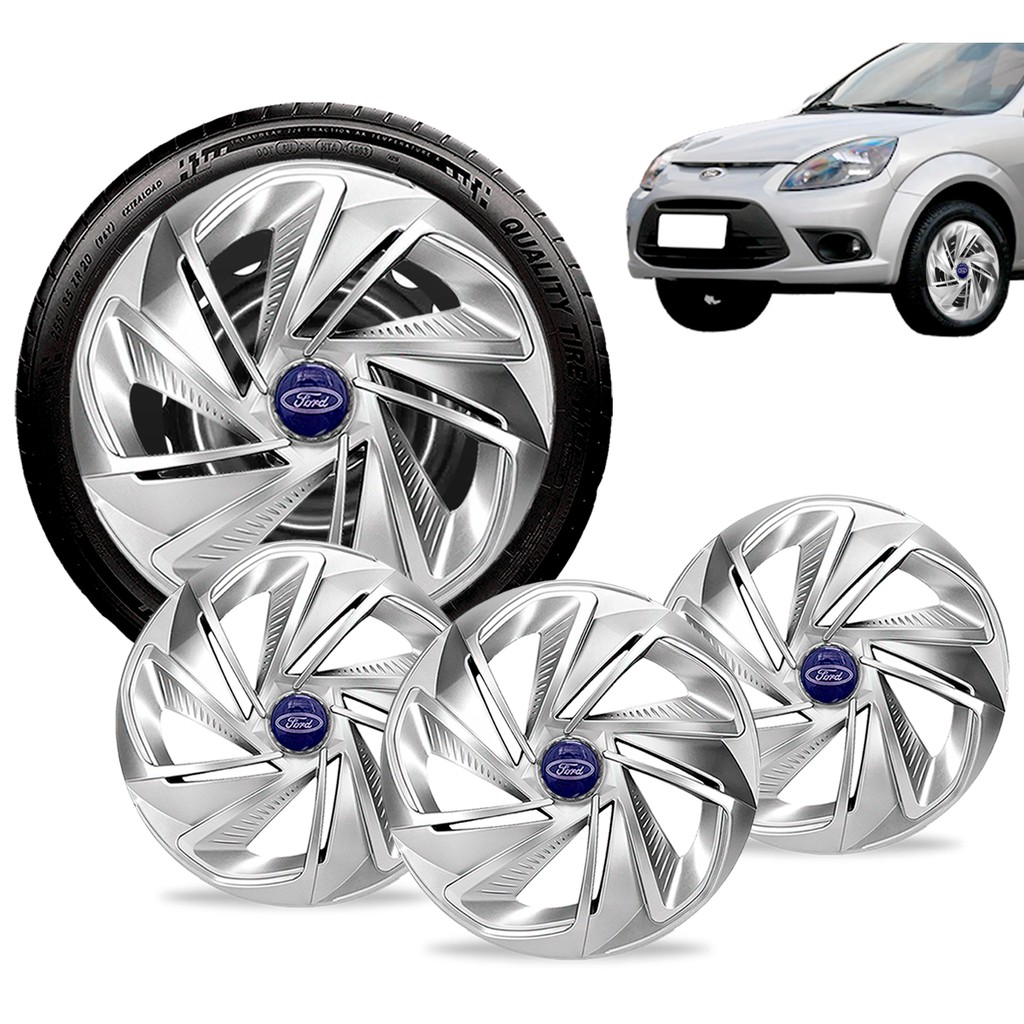 Jogo 4 Calotas Esportiva Aro 13 Nitro Prata Ford Ka Fiesta em Oferta na Shopee