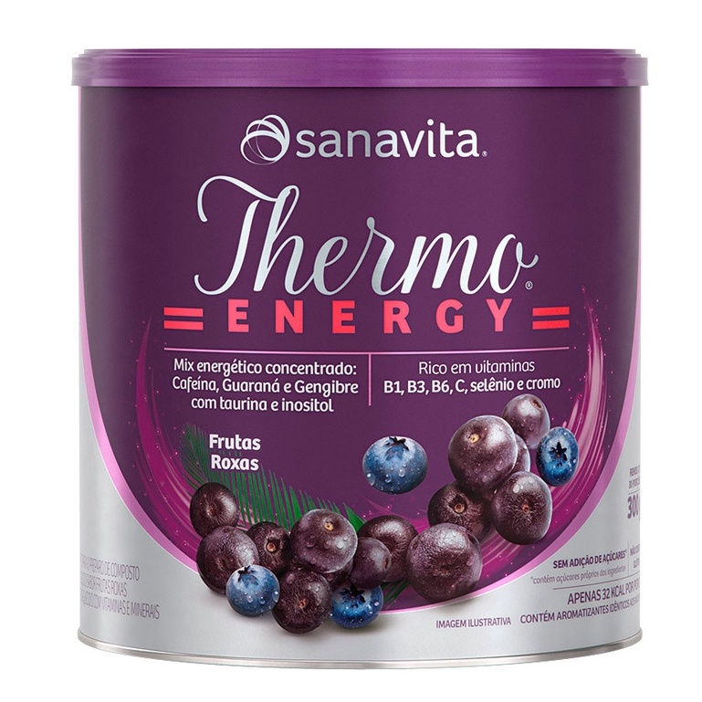 Thermo Energy - Frutas Roxas - Pré Treino + Energia - 300g - Sanavita