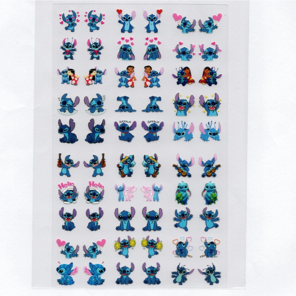 60 adesivos de unha 3D stitch PRÉ PRONTO - modelo 533-4 lilo stitch