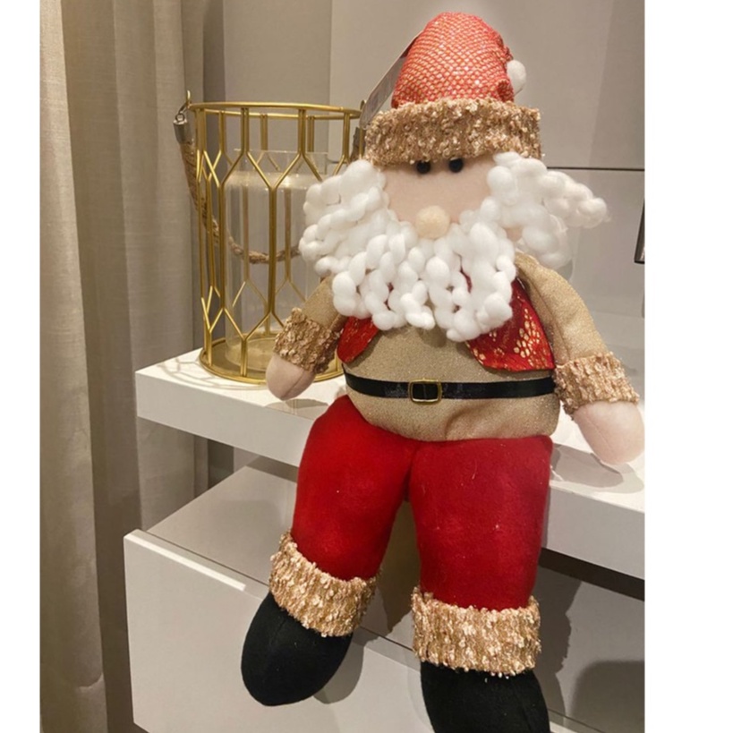 Boneco Enfeite de Natal Papai Noel Vermelho e Dourado com Brilho Decoração  Natalina | Shopee Brasil