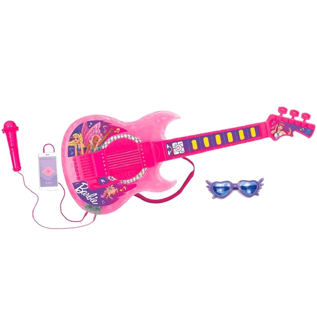 Guitarra Barbie Dreamtopia Com Funçao Mp3 F00575 - Fun - Mom & Baby