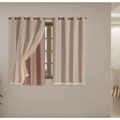 Cortina Blackout Blecaute Com Voil liso 2,80 Larg x 1,70 de Alt P/ Sala ou Quarto