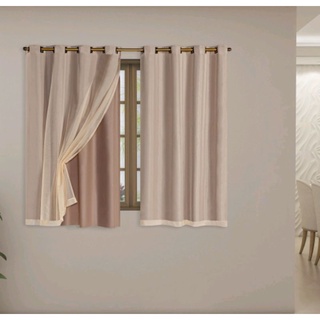 Cortina Blackout Blecaute Com Voil liso 2,80 Larg x 1,70 de Alt P/ Sala ou Quarto