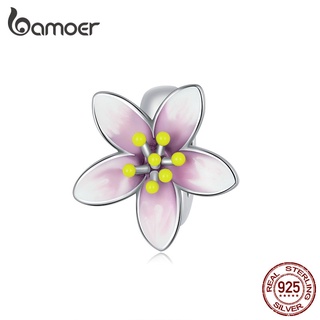 Bamoer Beads Pingentes De Flor De Cerejeira De Prata 925 Para Pulseiras/Diy