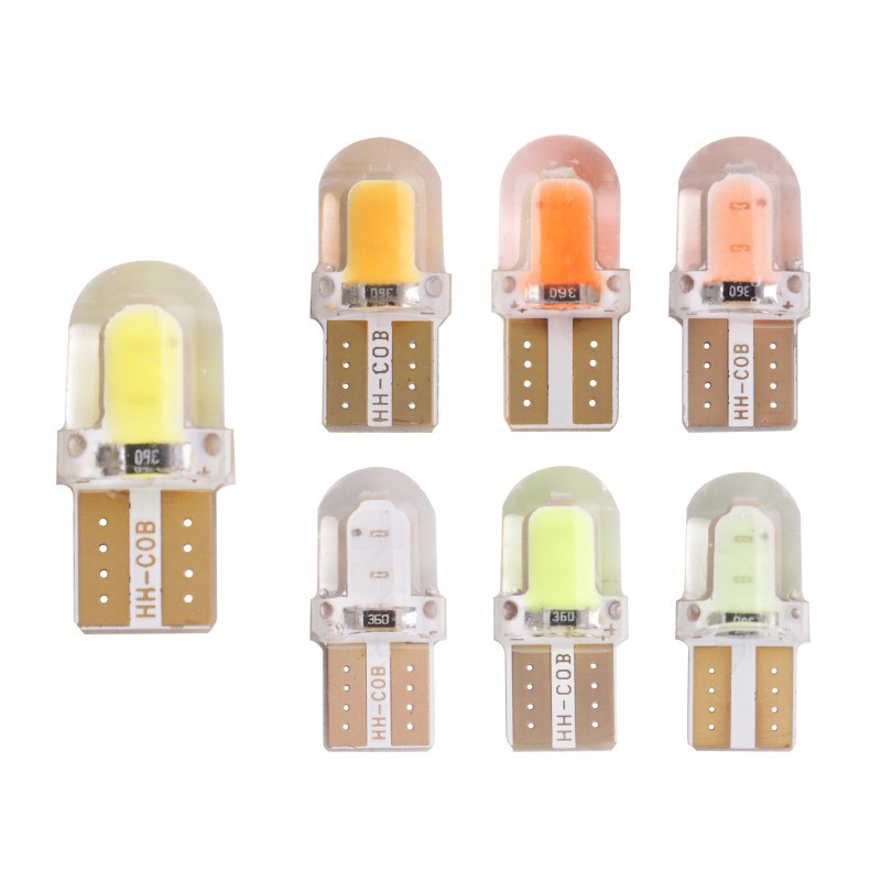 Par Lâmpada Led Silicone Pingo COB T10 8 Chips Farolete Lanterna Placa Teto Mala
