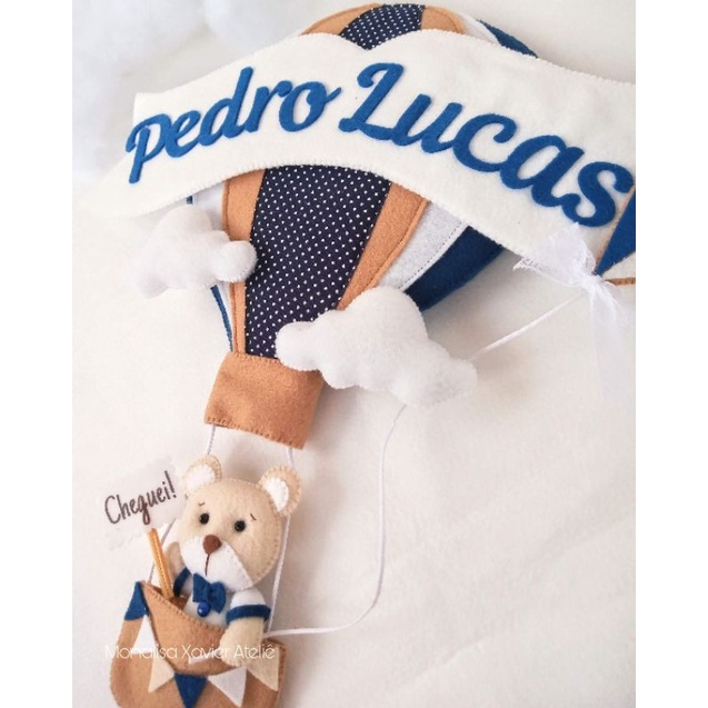 Porta maternidade ursinho no balão